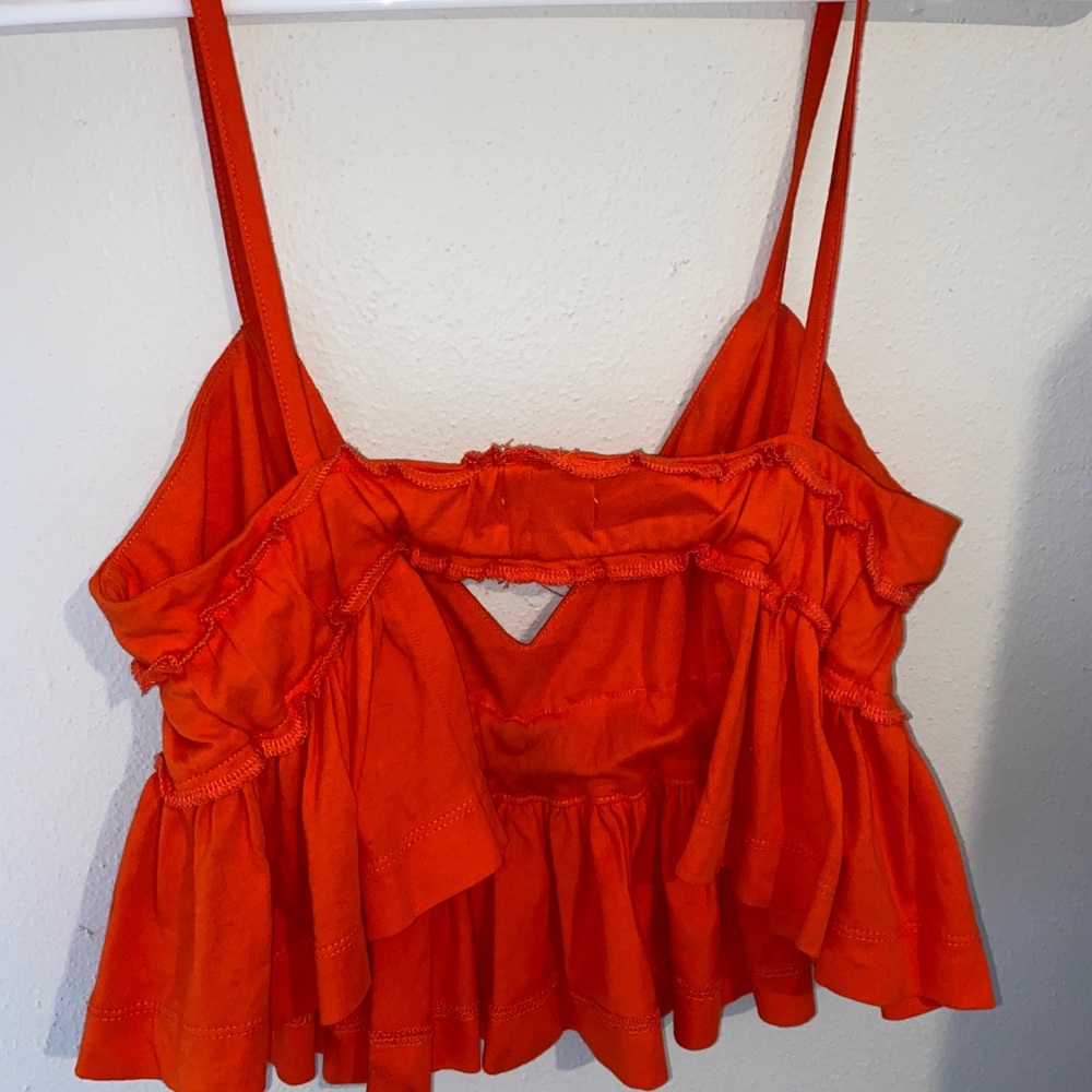 Silence And Noise Red Summer Rouched Top - image 4